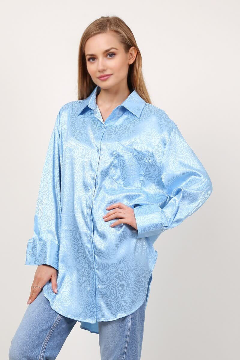 Grossiste Lusa Mode - Blouse chemise imprimée uni oversize