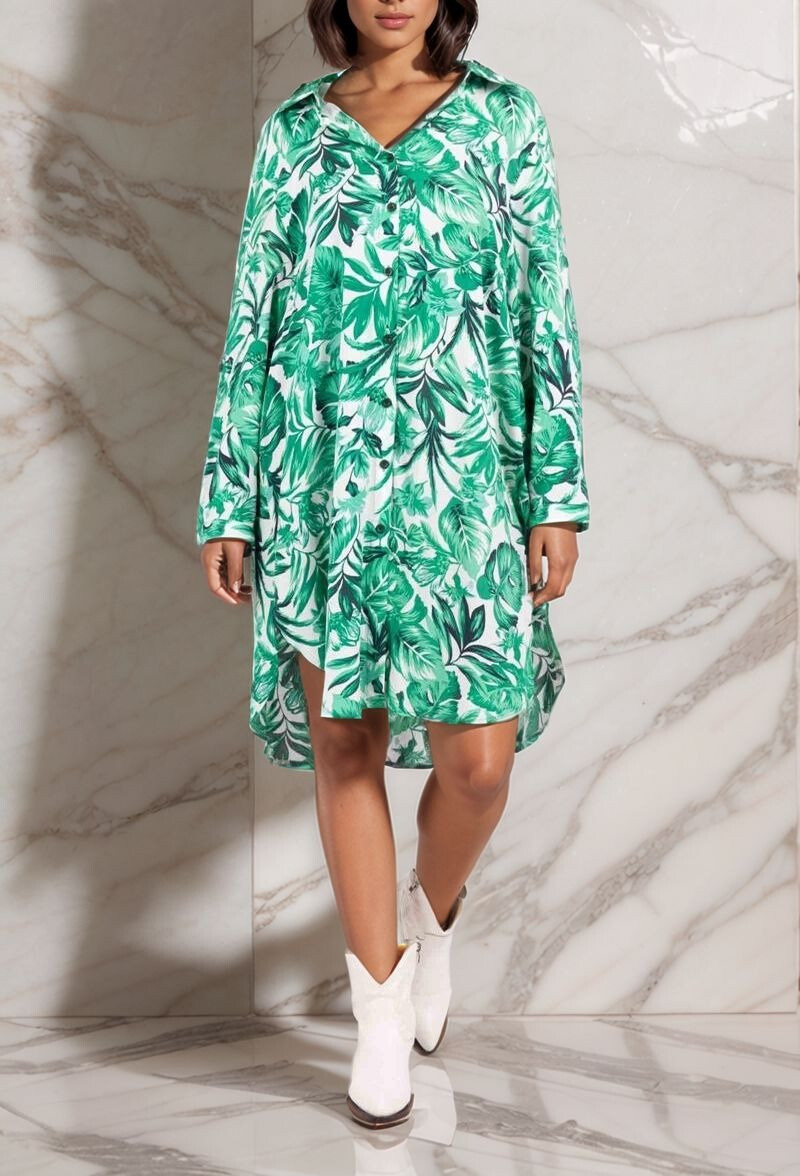 Großhändler Lusa Mode - Julia Tropical Print Julia Hemdbluse