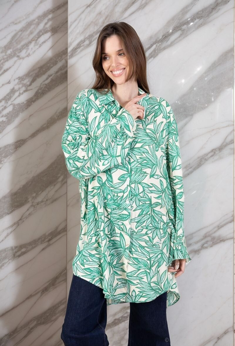 Großhändler Lusa Mode - Tropische blumige Selma Longma -Hemdbluse