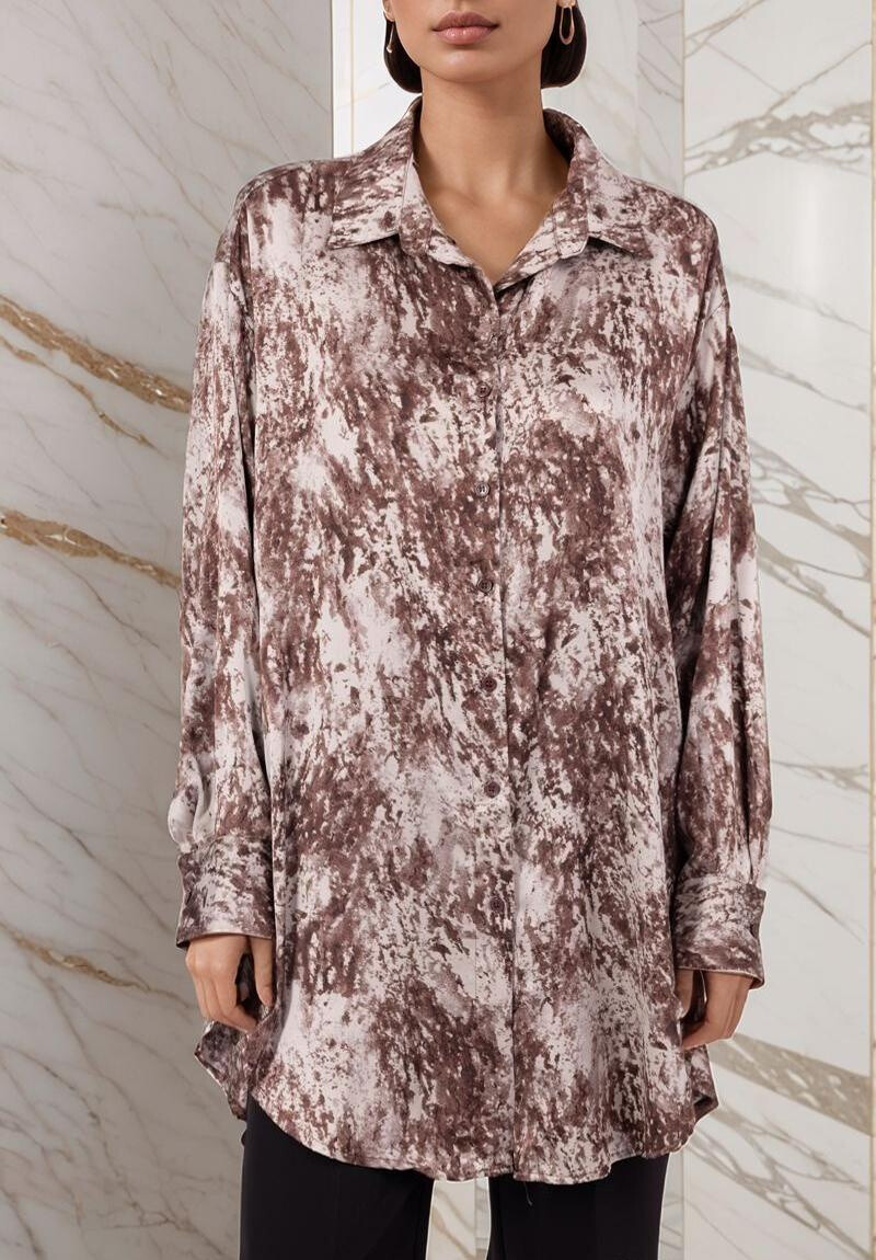 Grossista Lusa Mode - Camicia a maniche lunghe con stampa astratta
