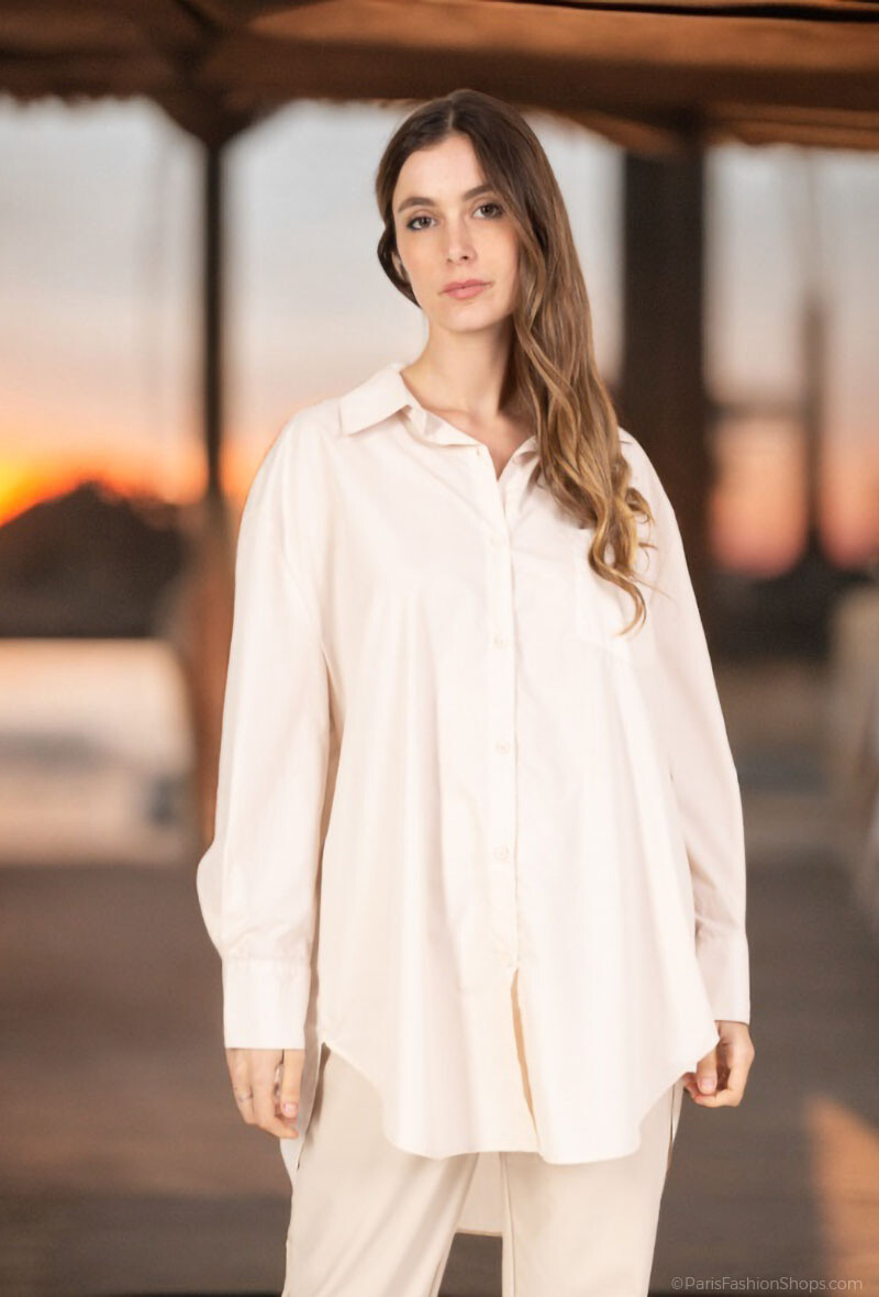 Grossista Lusa Mode - Camicia a maniche lunghe tinta unita