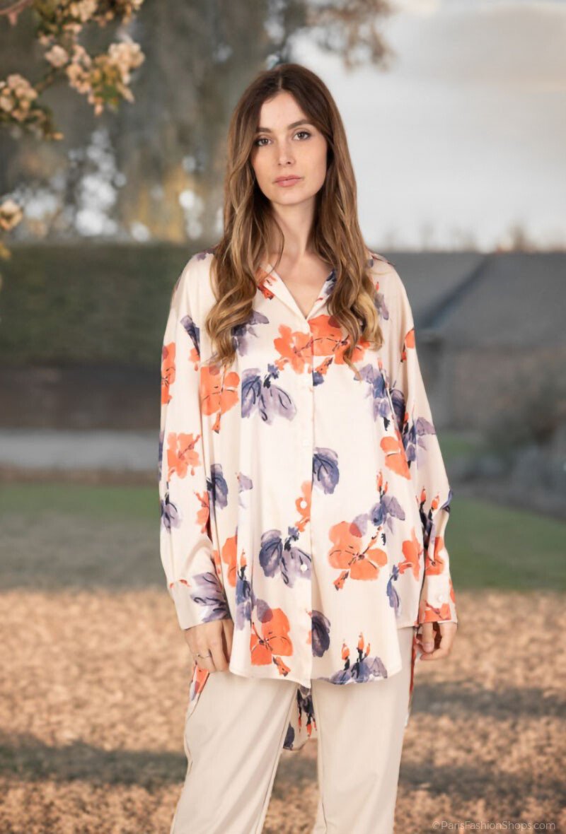 Grossista Lusa Mode - Camicia stampata floreale a maniche lunghe