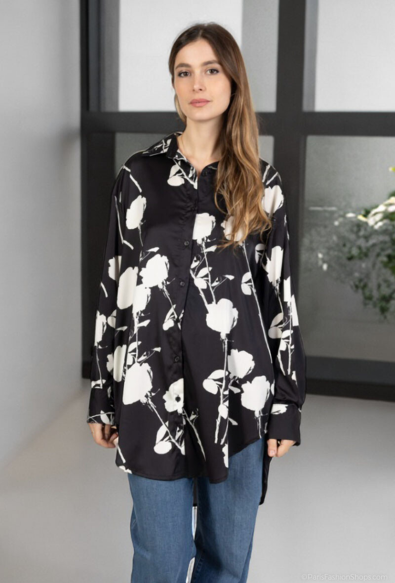 Grossista Lusa Mode - Camicia stampata floreale a maniche lunghe