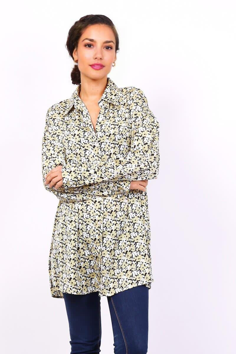 Grossiste Lusa Mode - Chemise imprimée en soie oversize