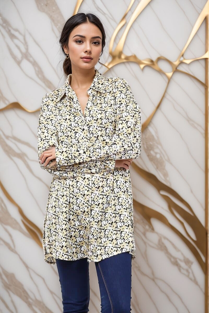 Grossista Lusa Mode - Camicia di seta stampata oversize