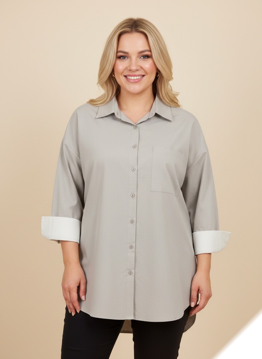 Grossista Lusa Mode - Camicia tinta unita con tasca