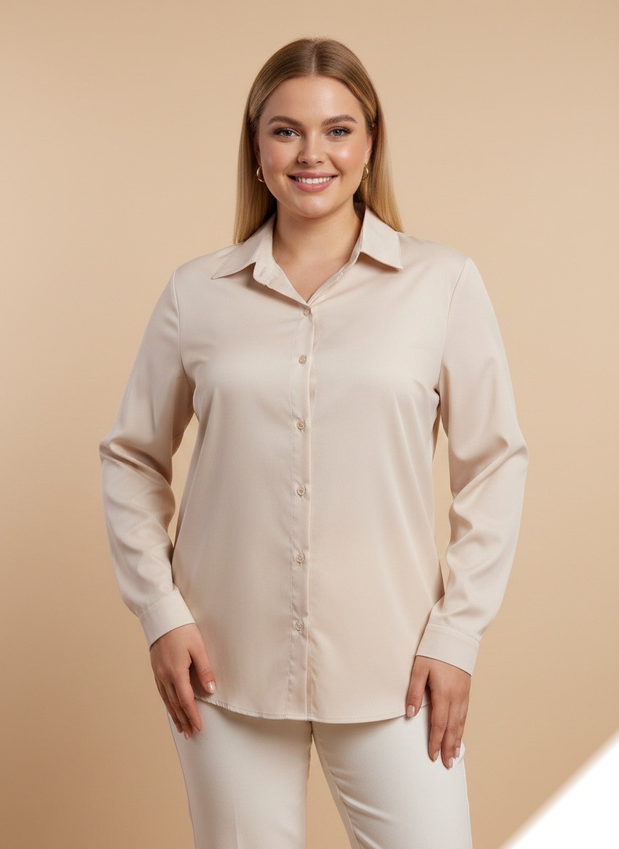 Grossista Lusa Mode - Camicia a maniche lunghe tinta unita