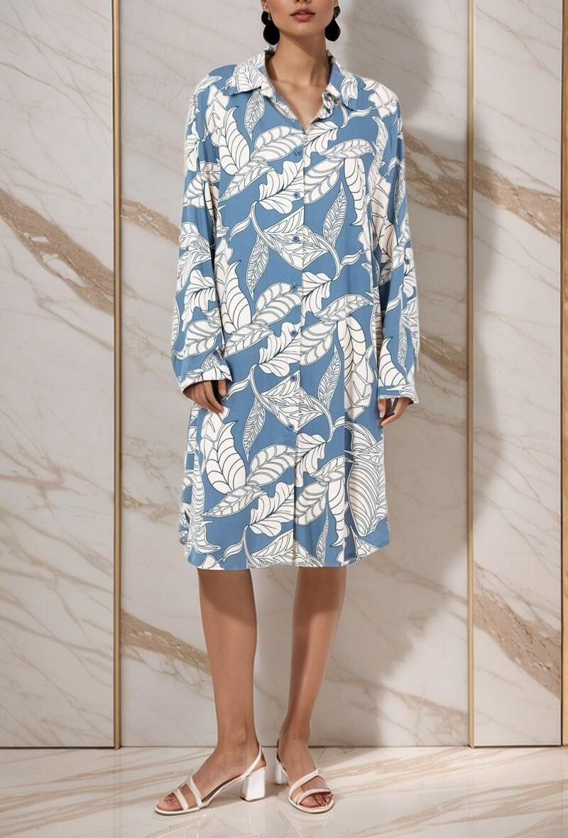Grossiste Lusa Mode - Chemise Julia imprimée feuillage