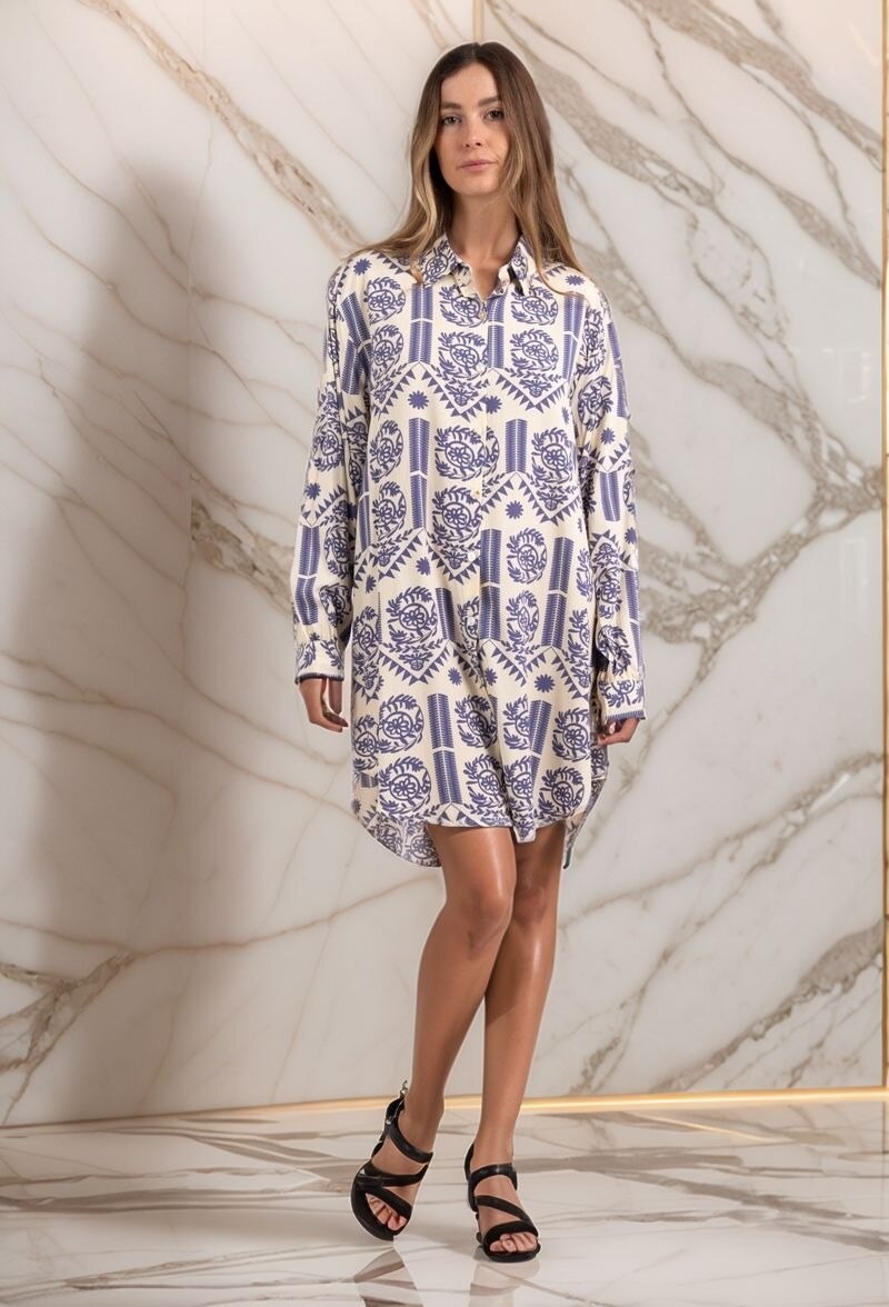 Wholesaler Lusa Mode - Selma floral print shirt in broad cotton