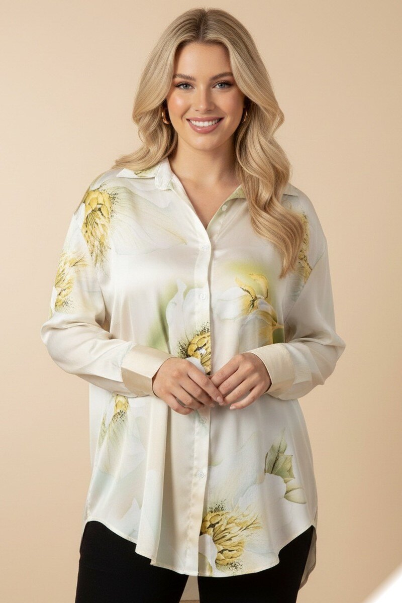 Grossista Lusa Mode - Camicia a maniche lunghe con stampa floreale