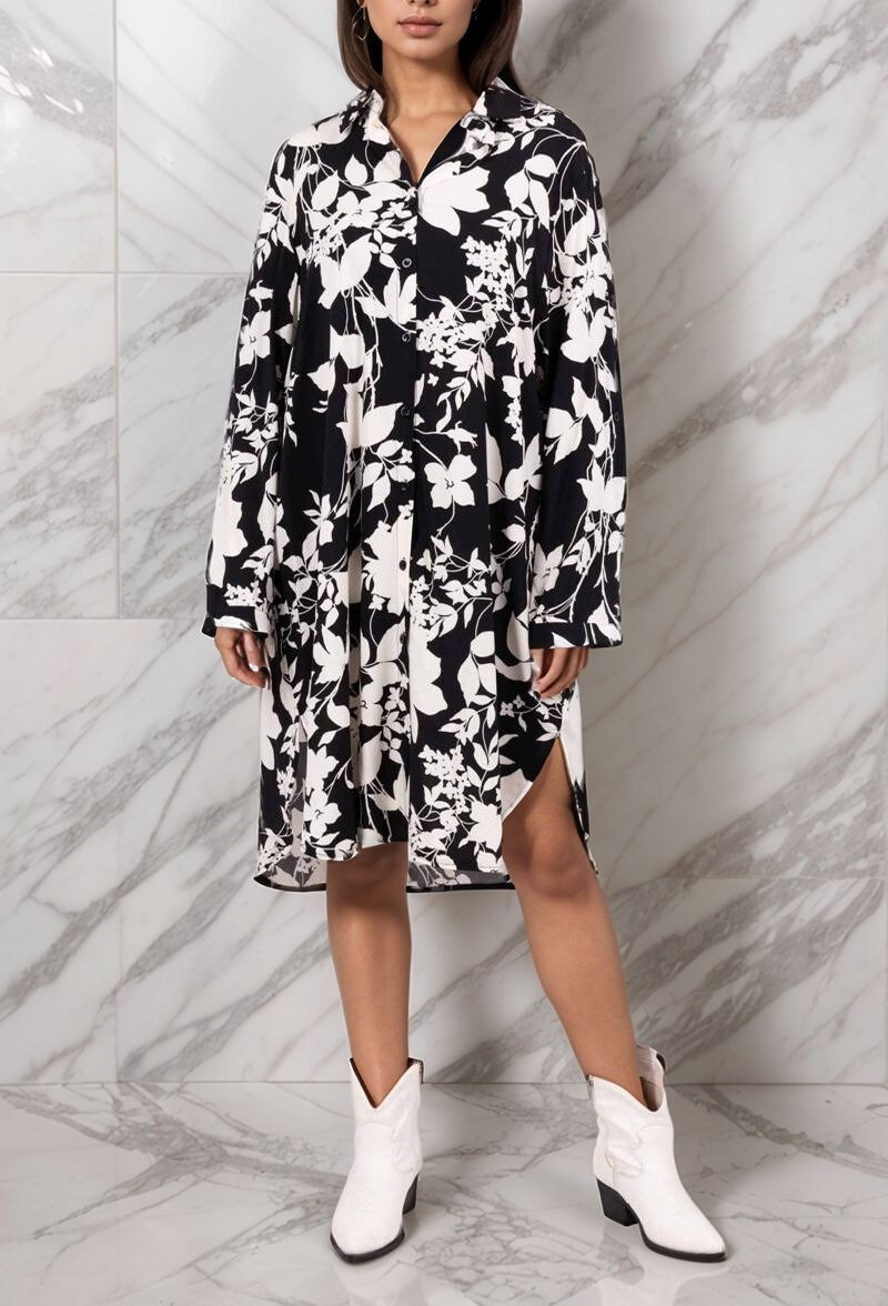 Grossiste Lusa Mode - Chemise Julia imprimée feuillage
