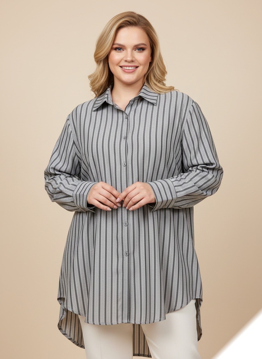 Grossista Lusa Mode - Camicia a righe con tessuto traspirante