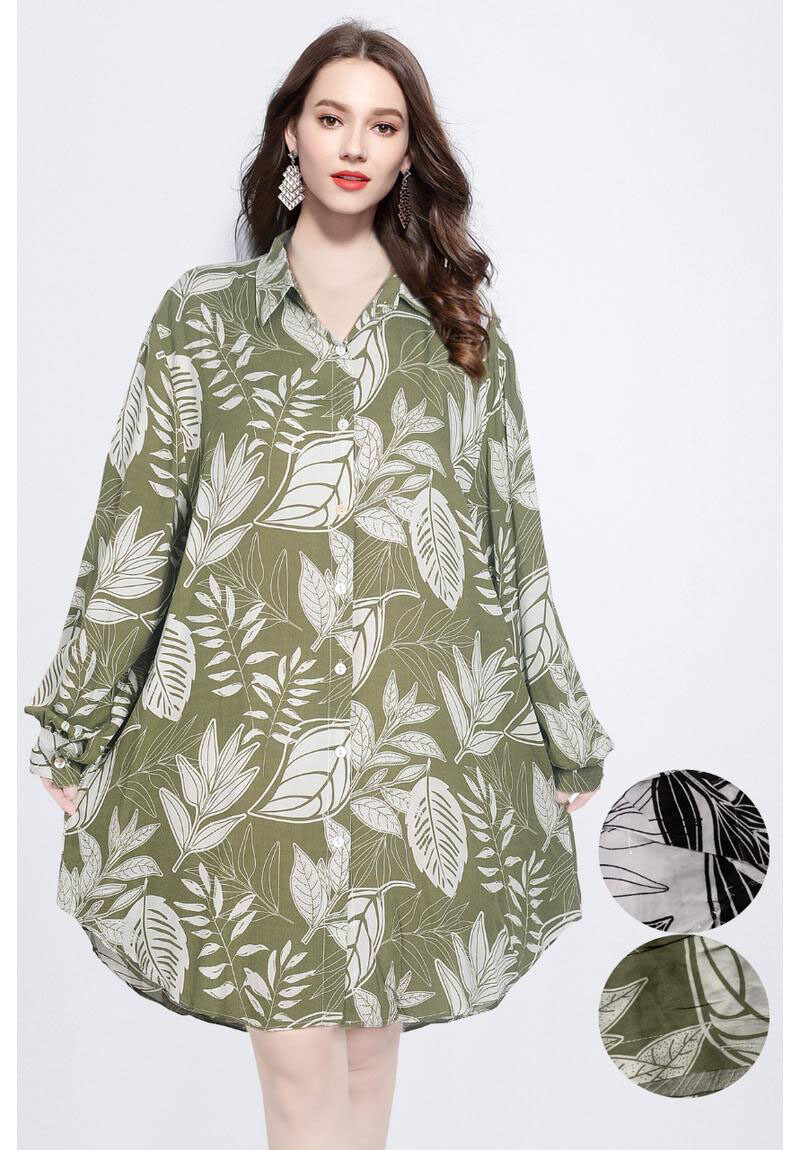 Wholesaler Lusa Mode - Selma tropical floral print long shirt