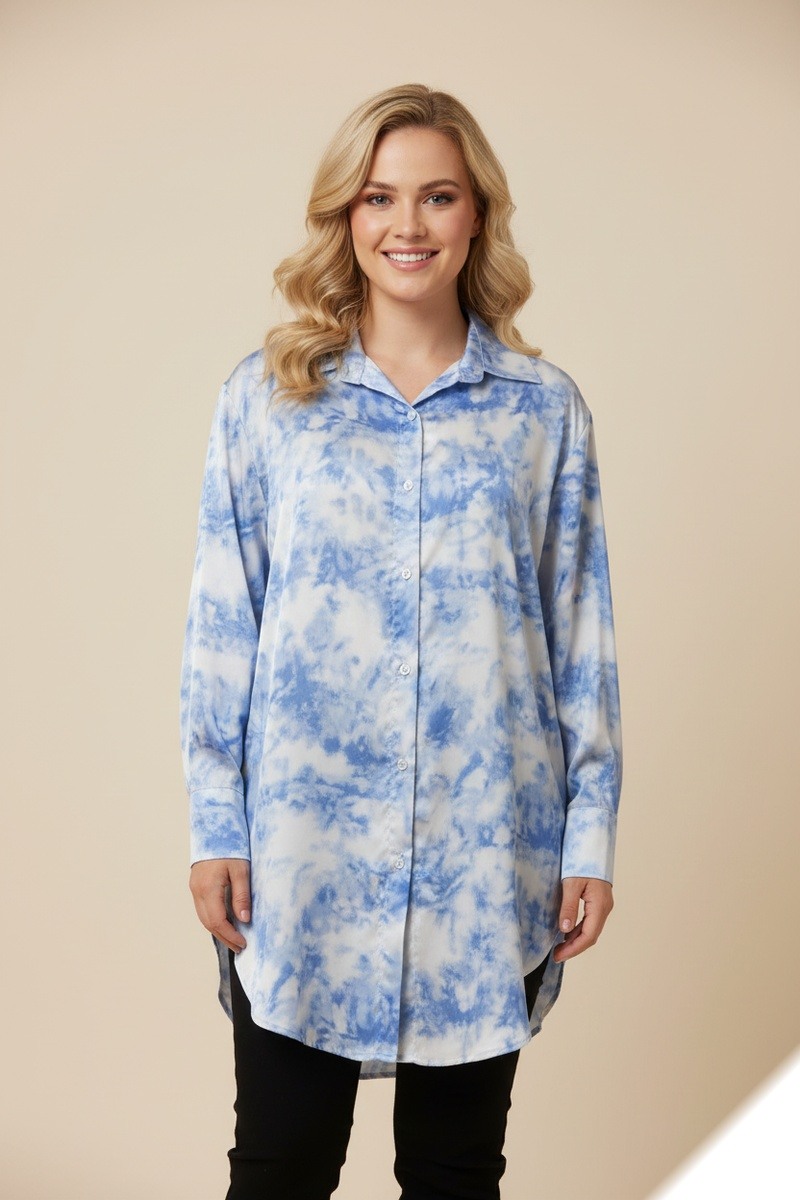 Grossista Lusa Mode - Camicia fluida in raso stampato