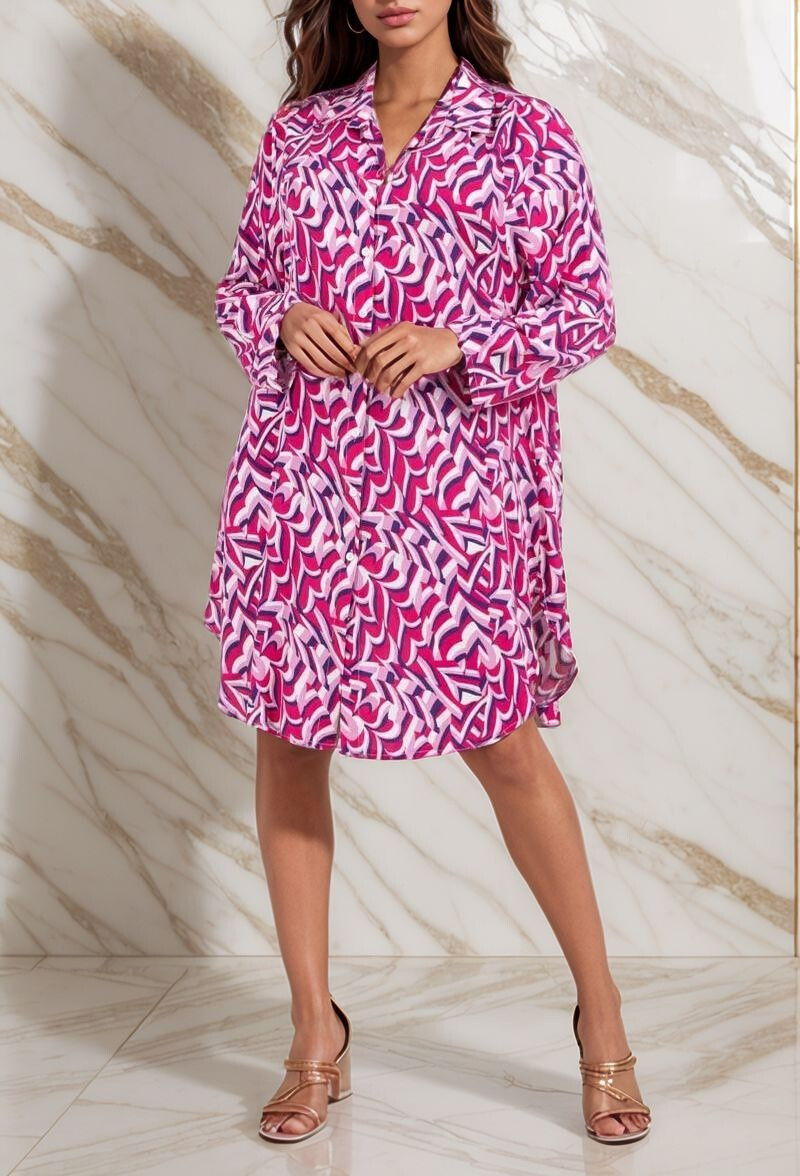 Grossista Lusa Mode - Camicia a stampa a fiori lunga manica lunga
