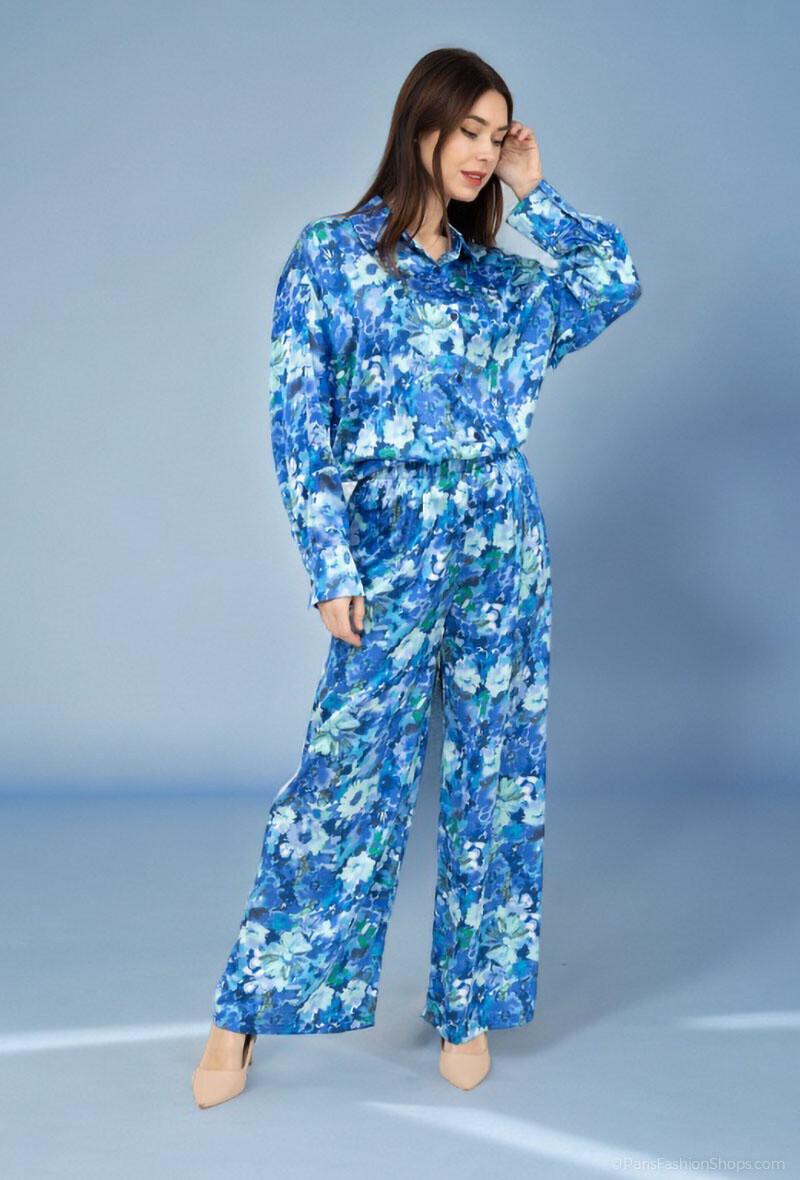 Grossista Lusa Mode - Abito completo in seta con camicia e pantaloni