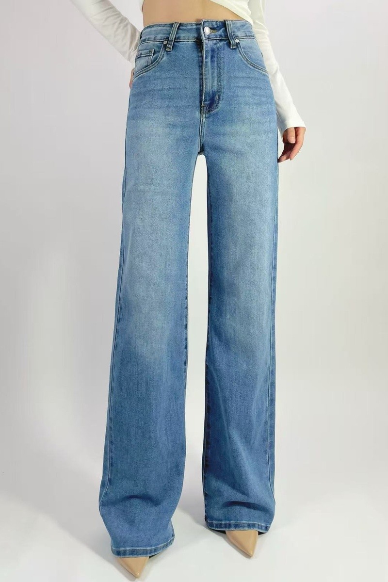 Grossista Lusa Mode - Jeans premium a gamba dritta con effetto scolorito, taglie 36-46