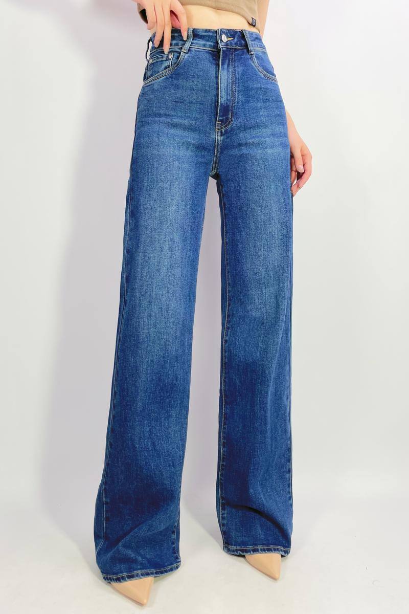 Großhändler Lusa Mode - Gerade geschnittene Stretch-Jeans mit 5 Taschen, Größe 36-46
