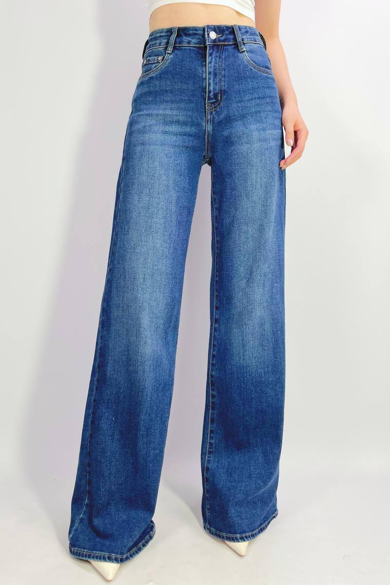 Mayorista Lusa Mode - Vaqueros elásticos de corte recto con 5 bolsillos, talla 36-46