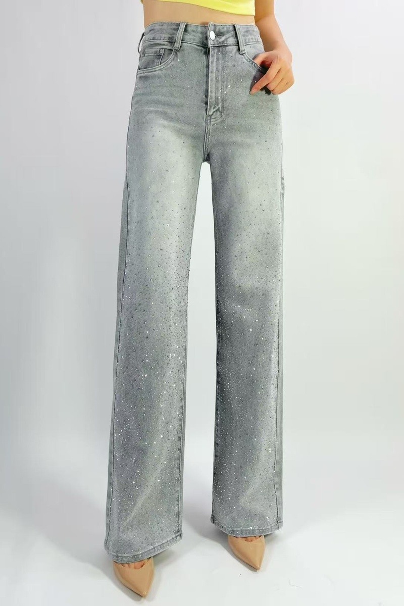 Grossiste Lusa Mode - Jean premium coupe droite stretch avec strass T36-T46