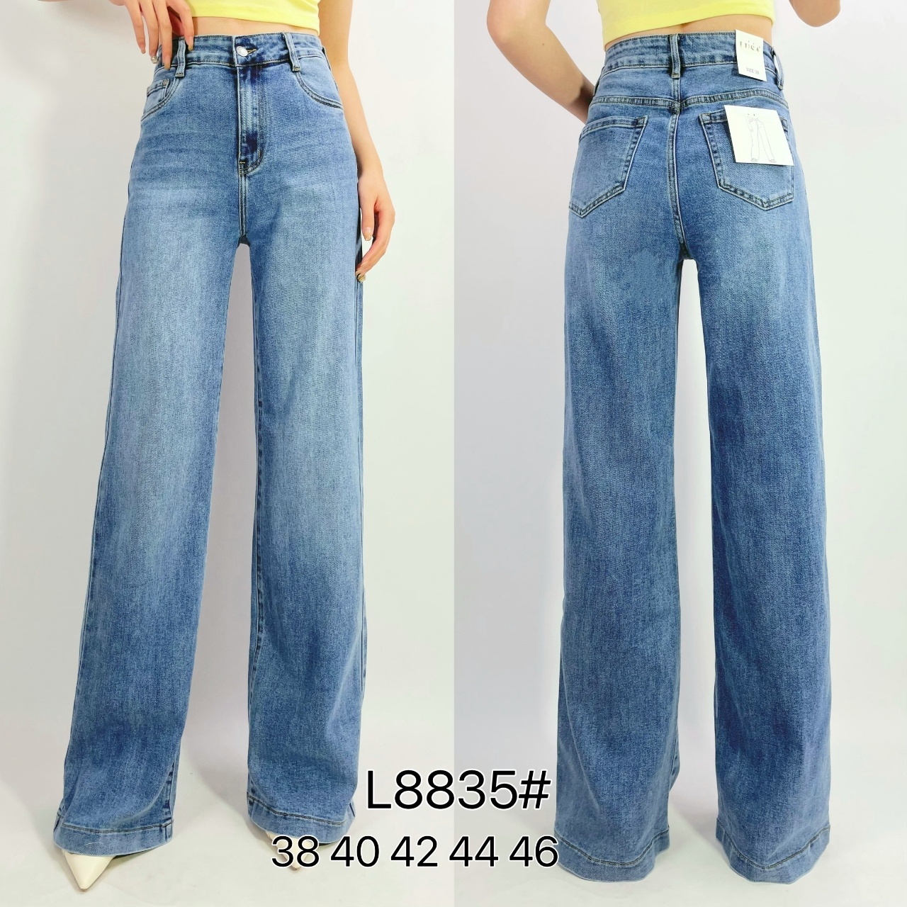 Großhändler Lusa Mode - Monkey Wash Stretch 5-Pocket-Jeans mit geradem Bein, Größe 38-46