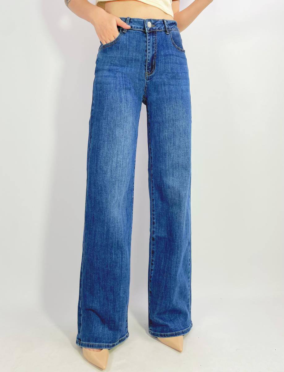 Grossista Lusa Mode - Jeans premium stretch a gamba larga taglie 36-46