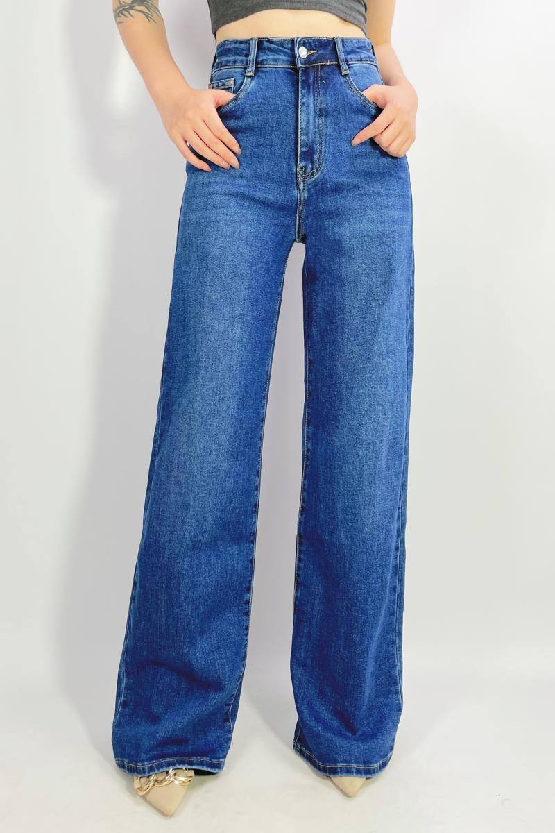 Großhändler Lusa Mode - Gerade geschnittene Stretch-Jeans mit 5 Taschen, Größe 36-46