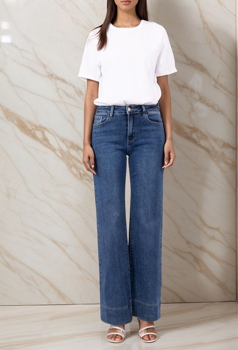 Grossiste Lusa Mode - Jean wide leg 5 poches T34-T42