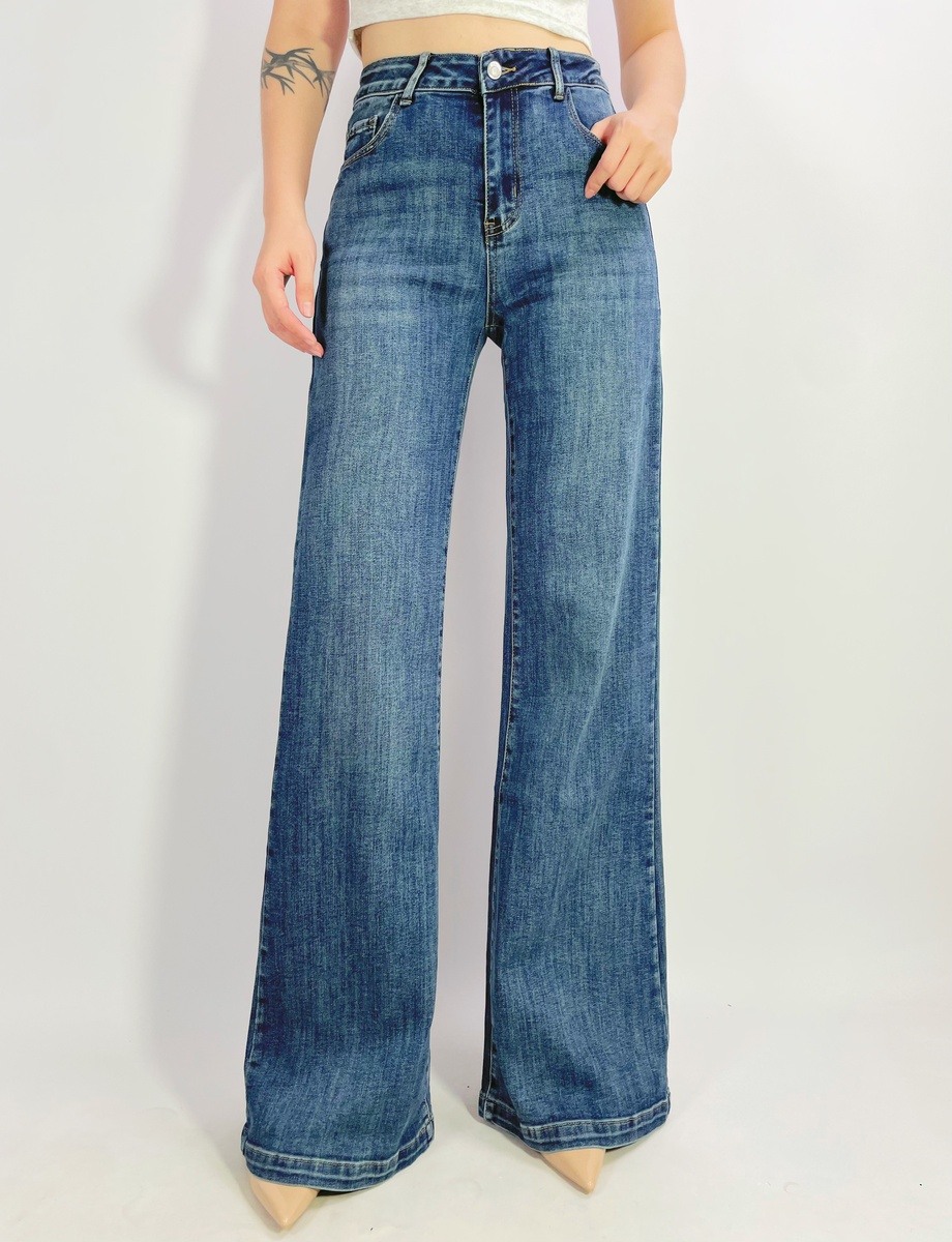 Großhändler Lusa Mode - Vintage Premium Stretch-Jeans mit weitem Bein Gr. 38-48