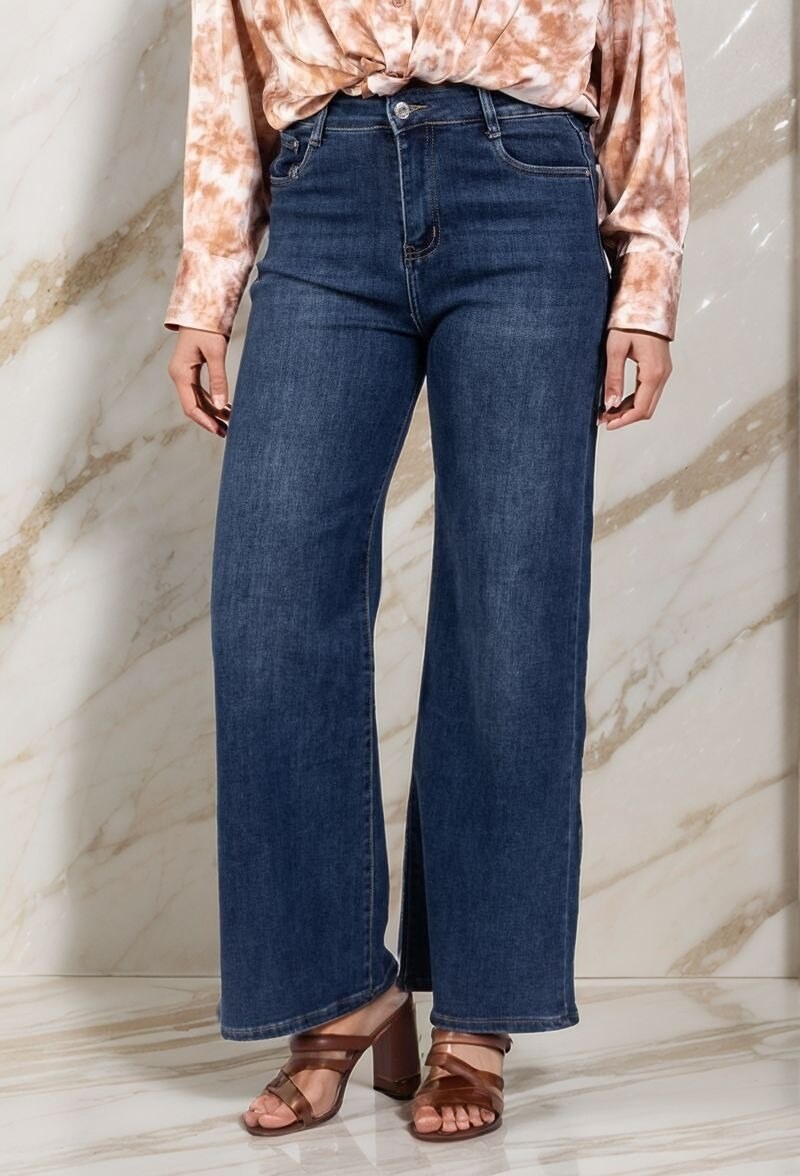 Grossista Lusa Mode - Jeans elasticizzati a taglio dritto con 4 tasche, T34-T42