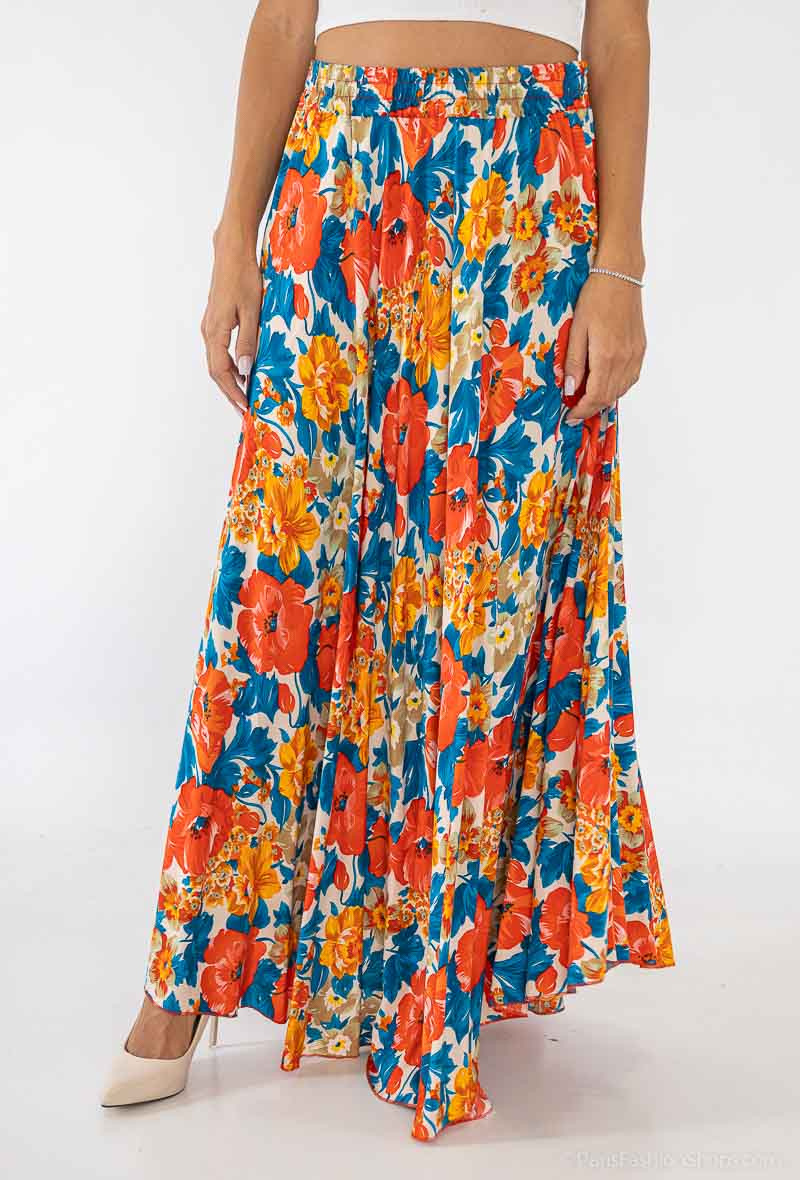 Großhändler Lusa Mode - Langer Rock mit Blumenmuster