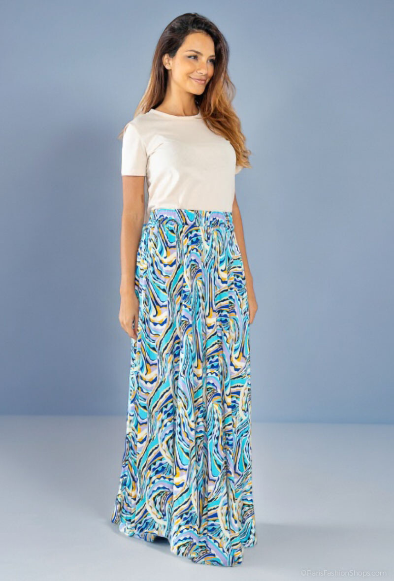 Wholesaler Lusa Mode - Flared bohemian print skirt
