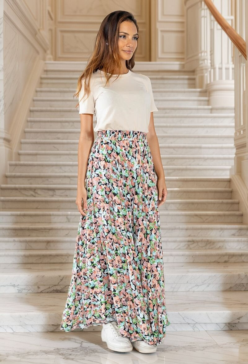 Grossiste Lusa Mode - Jupe longue imprimée florale