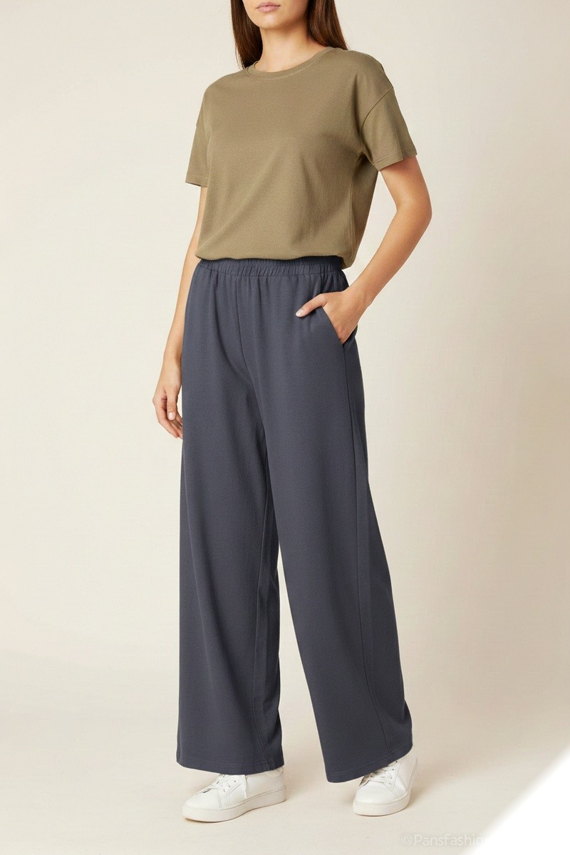 Grossista Lusa Mode - Pantaloni tinta unita con tasche effetto lino