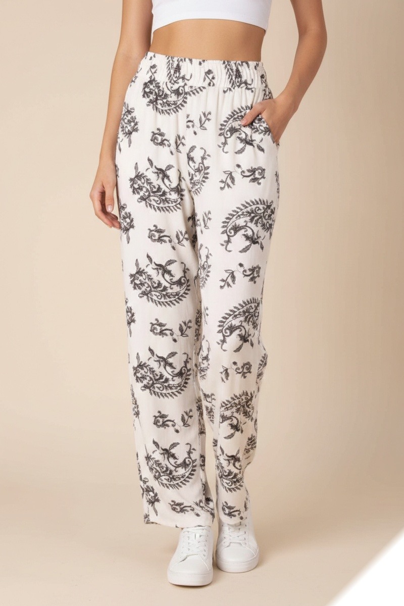 Großhändler Lusa Mode - Geometrische Layla-Hose in großen Größen mit Taschen aus Lyocell-Stoff