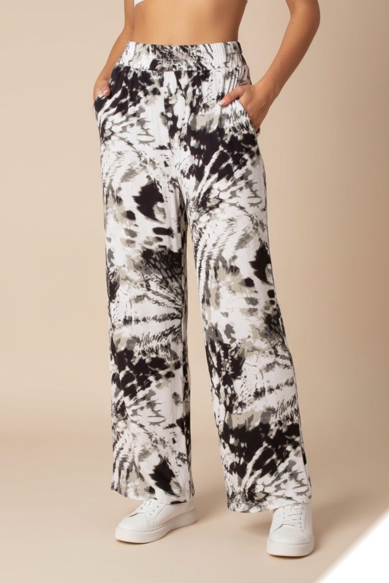 Mayorista Lusa Mode - Pantalón Layla abstracto de talla grande con bolsillos de tejido lyocell
