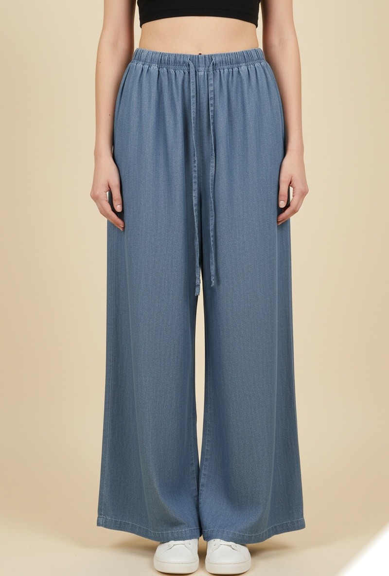 Grossiste Lusa Mode - Pantalon uni couleur jean avec ceinture sans poches