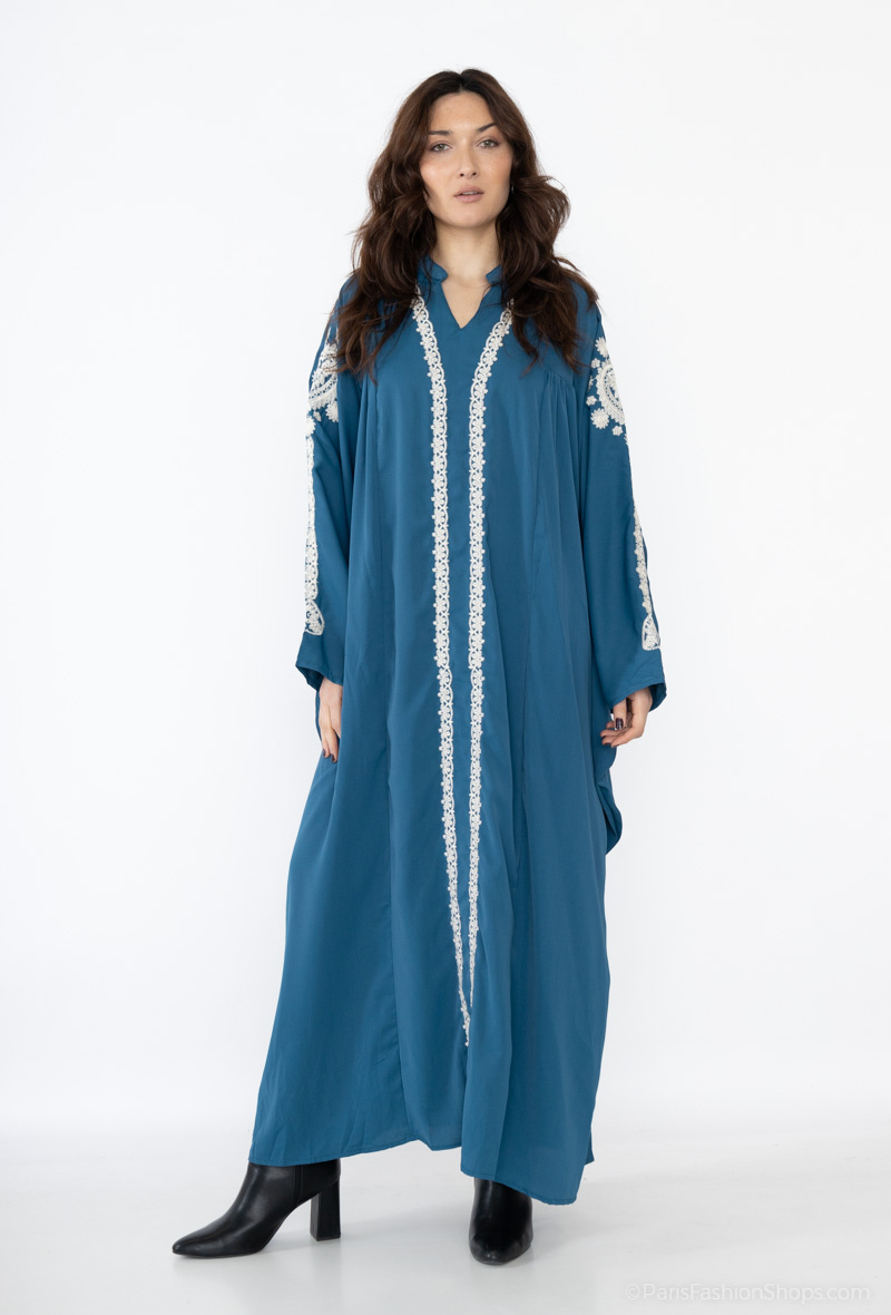 Wholesaler Lusa Mode - Long sleeve embroidered abaya dress