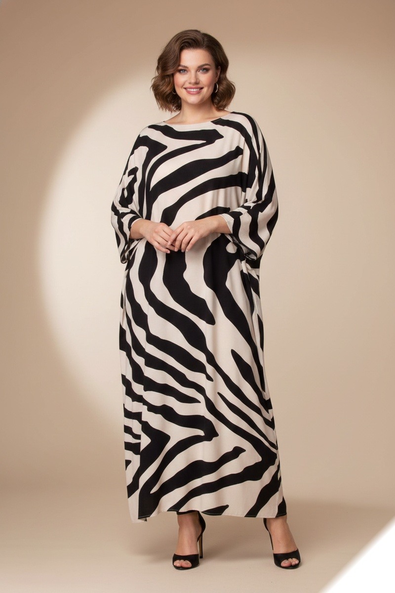 Großhändler Lusa Mode - Assia Maxikleid im gestreiften Print aus Lyocell-Stoff