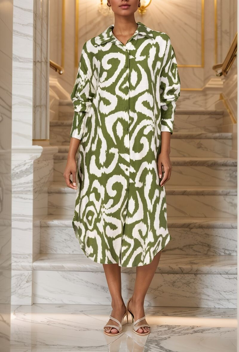 Großhändler Lusa Mode - Bohemian Lyocell Stoff gedrucktes Hemdkleid