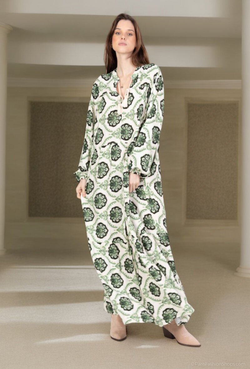 Mayorista Lusa Mode - Vestido largo estampado floral en tejido lyocell