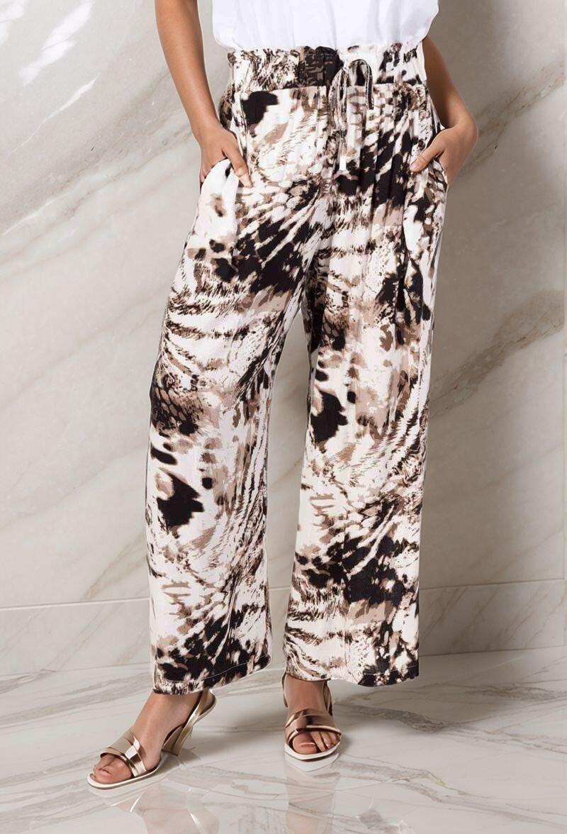 Wholesaler Lusa Mode - Layla abstract plus size pants with pockets lyocell fabric