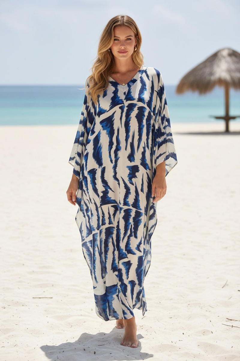 Mayorista Lusa Mode - Vestido largo bohemio sin mangas con estampado