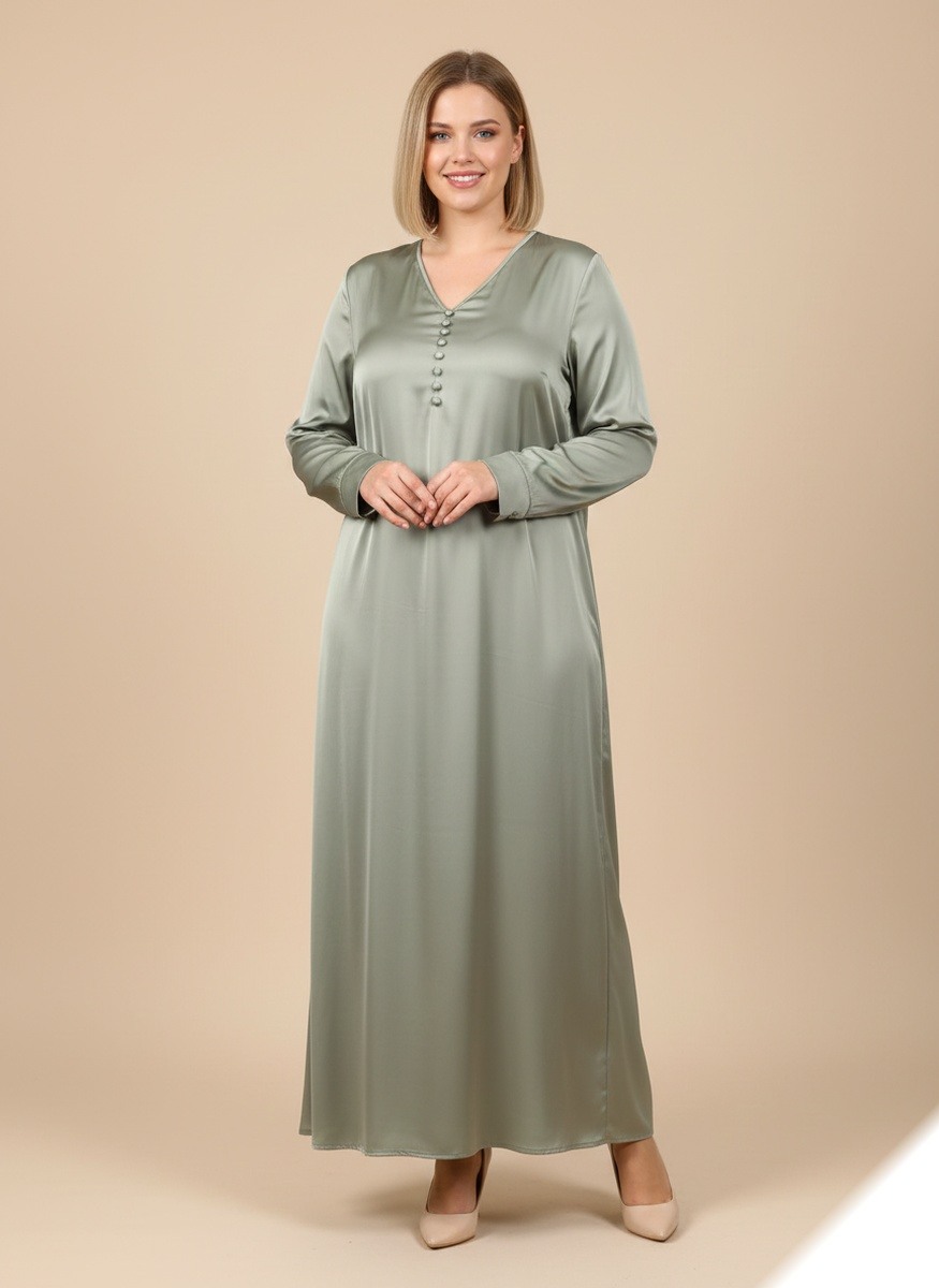 Mayorista Lusa Mode - Vestido largo y sencillo con botones al frente en una tela muy agradable