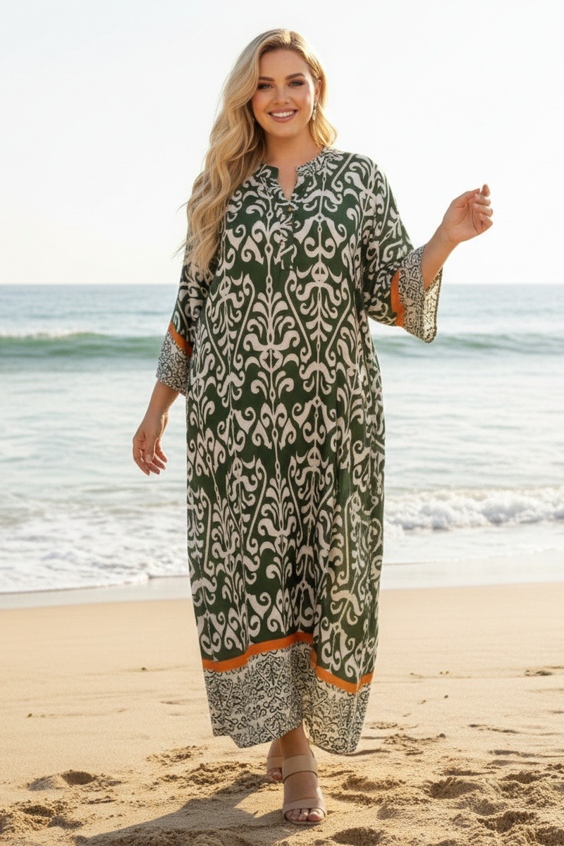 Großhändler Lusa Mode - Langes Boho-Kleid mit Print