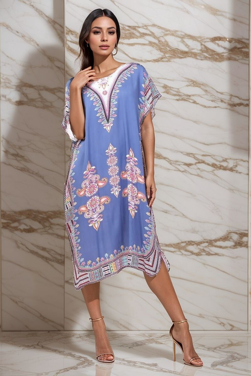 Grossista Lusa Mode - Stile africano stampato di abito boubou a metà lunghezza