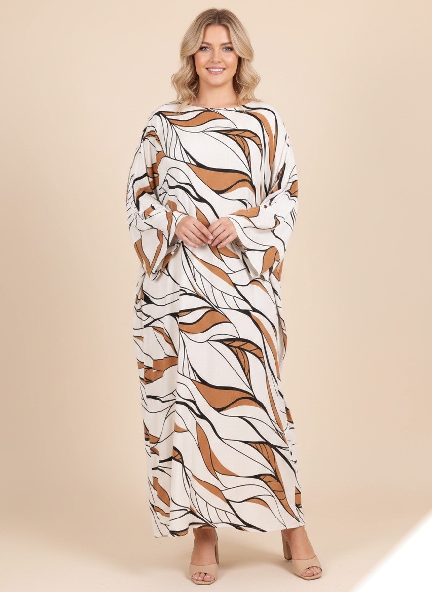 Mayorista Lusa Mode - Vestido largo Assia con estampado abstracto de tejido de lyocell
