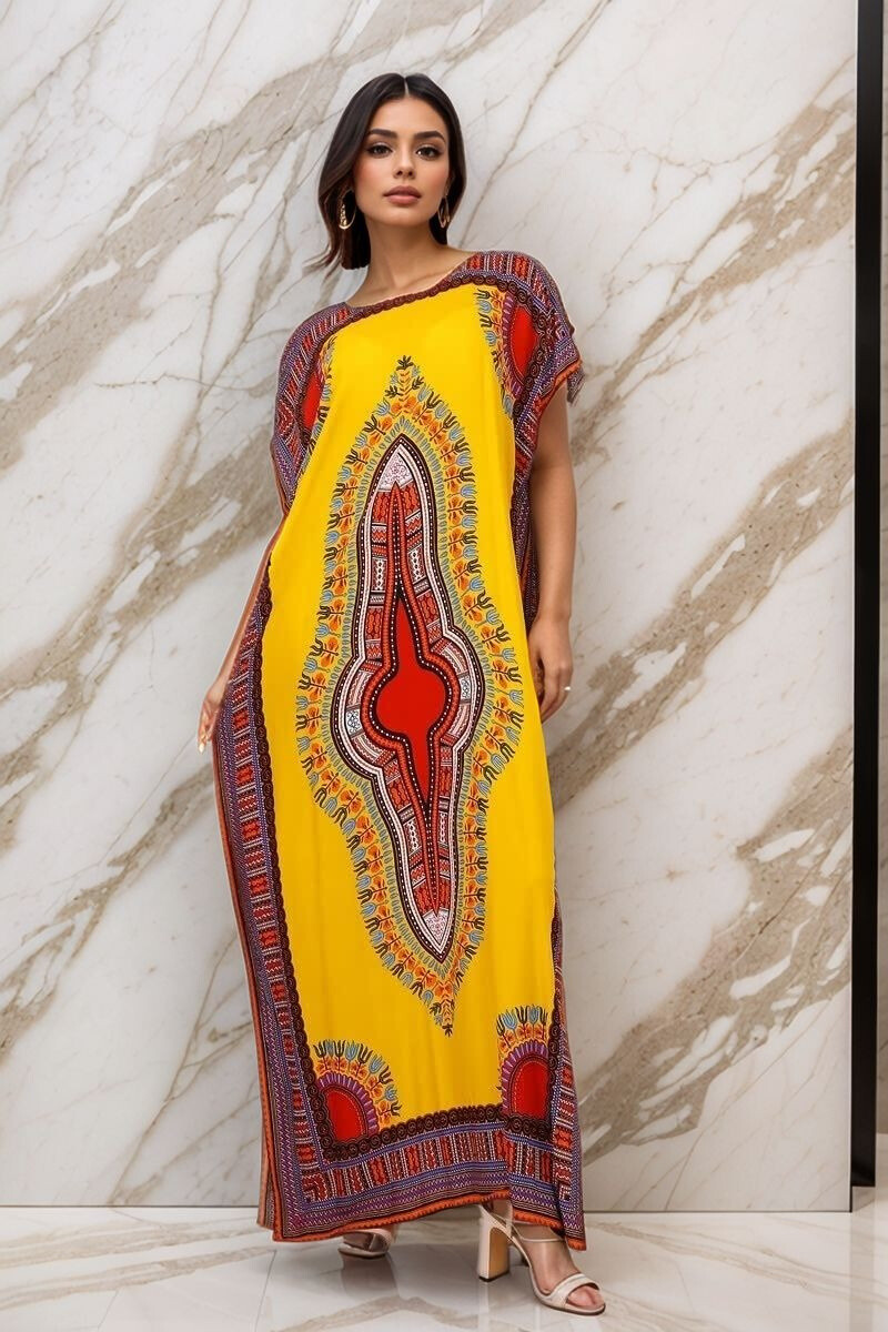 Großhändler Lusa Mode - Langes Boubou-Kleid im afrikanischen Stil bedruckt