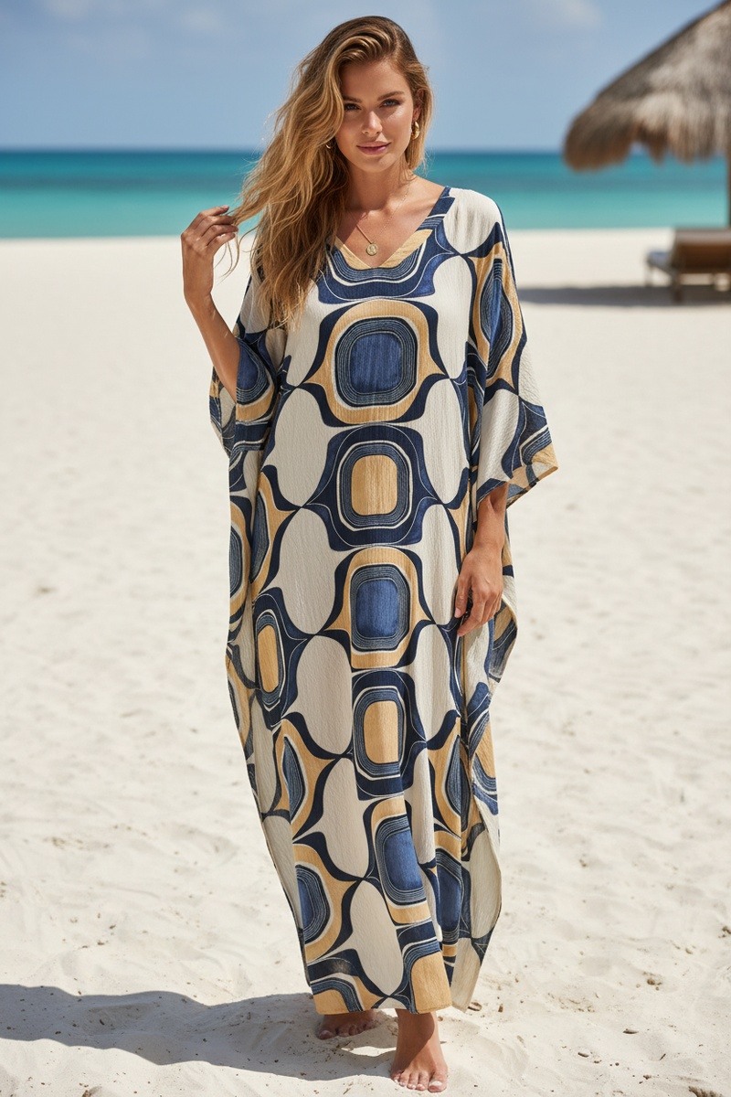 Großhändler Lusa Mode - Ärmelloses, langes Boho-Kleid mit Print