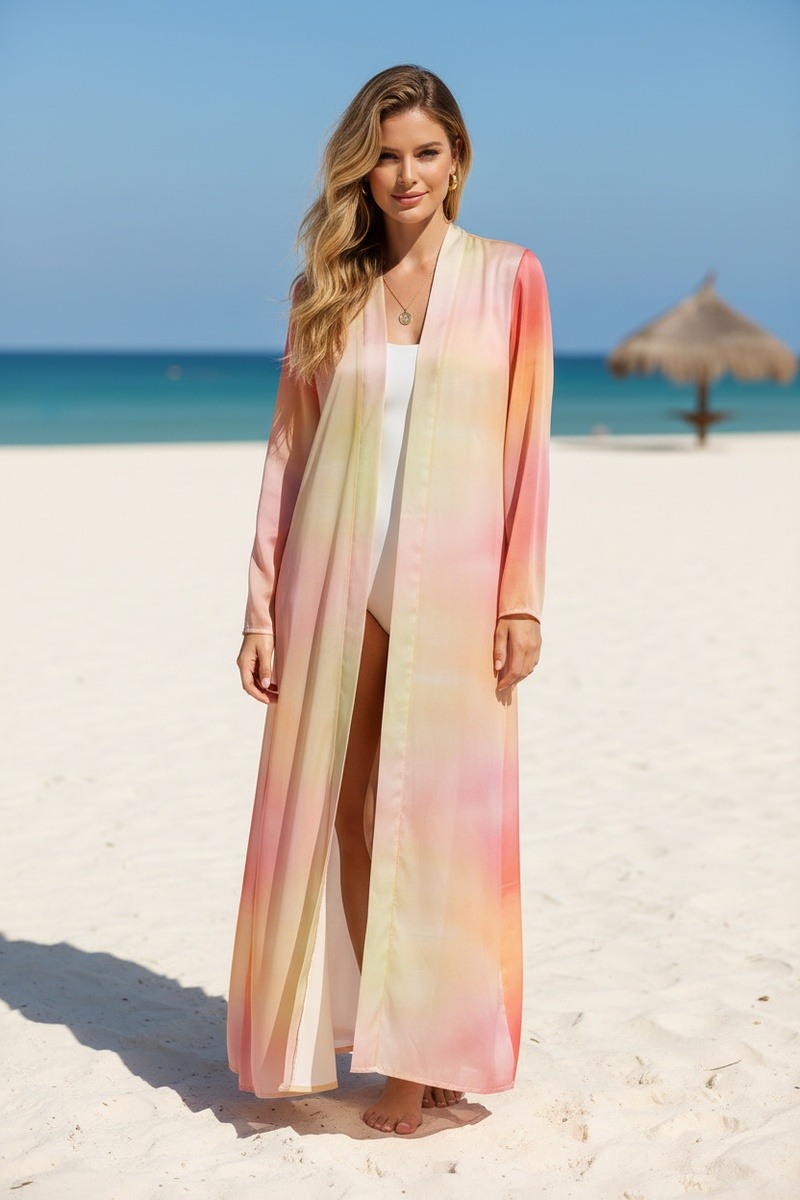 Großhändler Lusa Mode - Ärmelloses Kleid mit Boho-Print aus Satin